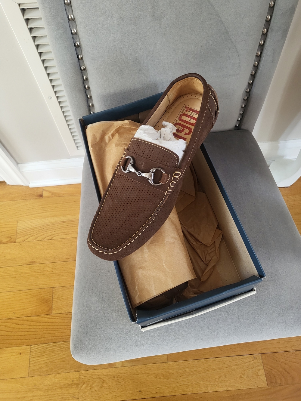 Nordstrom Brown Men’s Suede Slip-On Loafers with Metal Bit Size 11 NWT